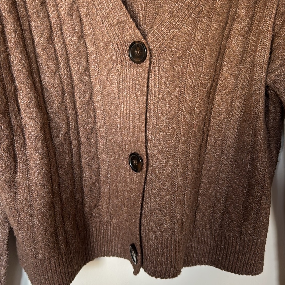 Pink Rose Ribbed Mini Cardigan - Picture 3 of 6